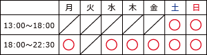 開講時間表（名東高針台）